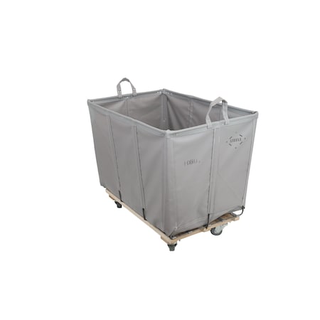 Steele Canvas Basket 10 BU Permanent Truck Grey Vinyl w/Grey Vinyl - 3in Casters Diamond Mount 9410VGRYVGRYW3